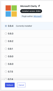 WP_rollback_versions